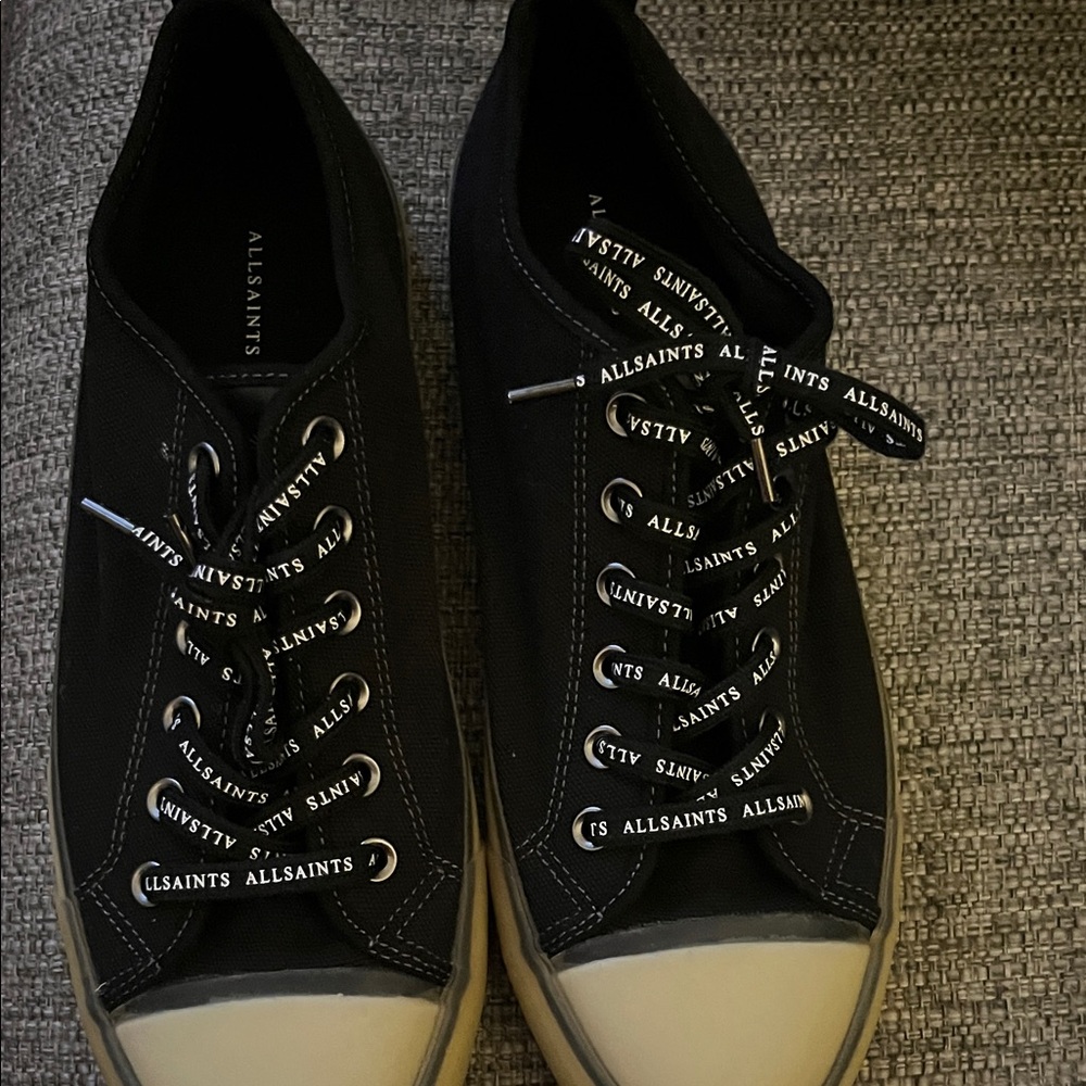 All Saints Jaxon Men's Black and Cream Sneakers